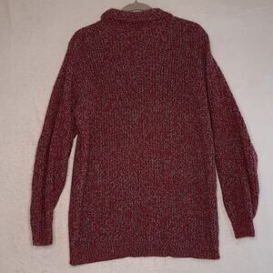 American Rag Sweater Womens Large Red & Light Purple Oversized Comfy Winter
